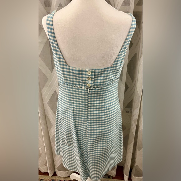 Beautiful Gingham Print Dress Blue & White - Picture 3 of 7
